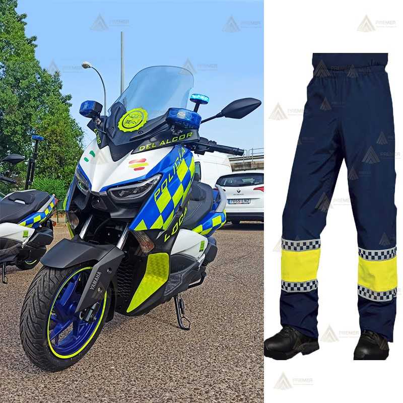 Cubre pantalón impermeable de motorista para Policía Local