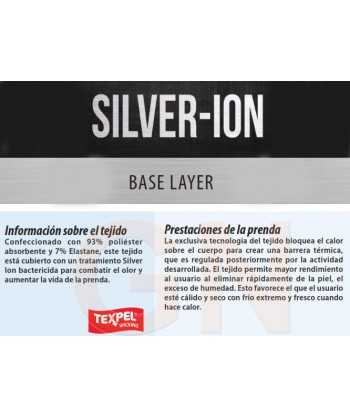Pantalón térmico interior,  elástico y antibacteriano