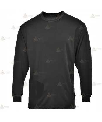 Camiseta térmica de manga larga con tejido transpirable color negro