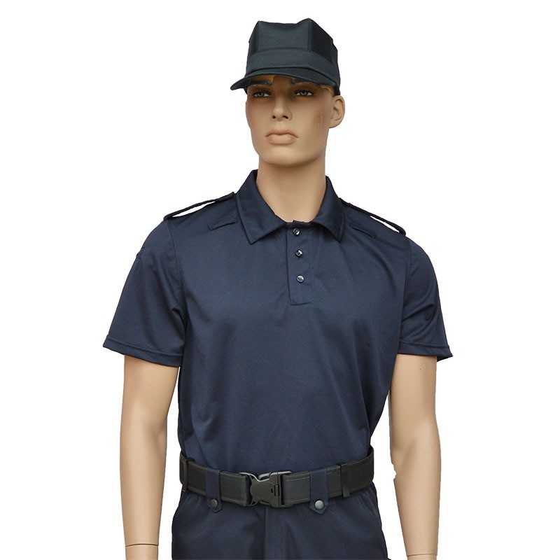 Polo monocolor de manga corta color azul marino para Policía