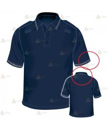 Polo mono color de manga corta con damero para Policía