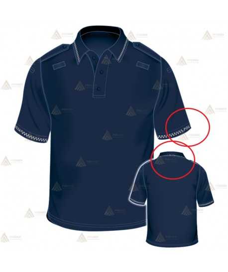 Polo mono color de manga corta con damero para Policía