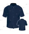 Polo mono color de manga corta que simula una camisa para Policía