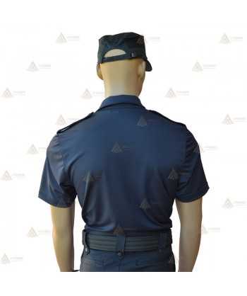 Polo mono color de manga corta para Policía simula una camisa