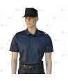 Polo mono color de manga corta para Policía simula una camisa