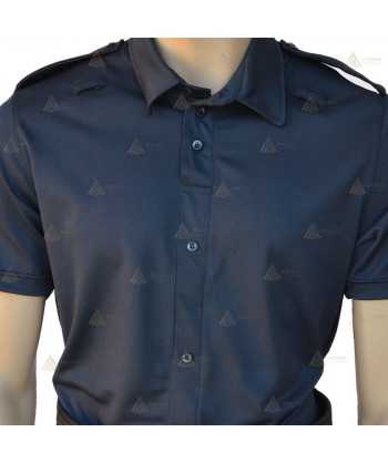 Polo mono color de manga corta para Policía simula una camisa