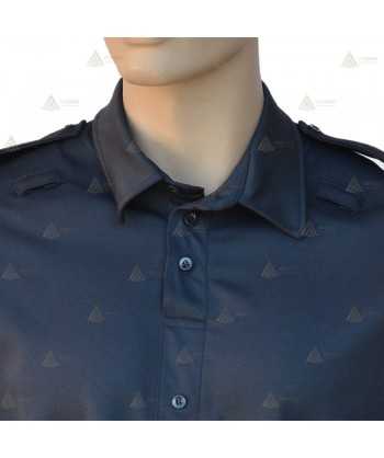 Polo mono color de manga corta para Policía simula una camisa