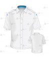 Polo color blanco de manga corta para Policía simula una camisa
