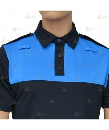 Polo bicolor, transpirable de manga corta para Policía