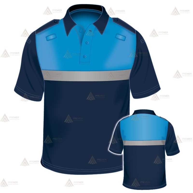 Polo bicolor de manga corta con cinta reflectante para Policía