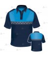 Polo bicolor de manga corta con cinta reflectante damero para Policía