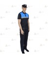 Polo bicolor de manga corta con damero reflectante color blanco para Policía