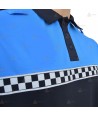 Polo bicolor de manga corta con damero reflectante color blanco para Policía