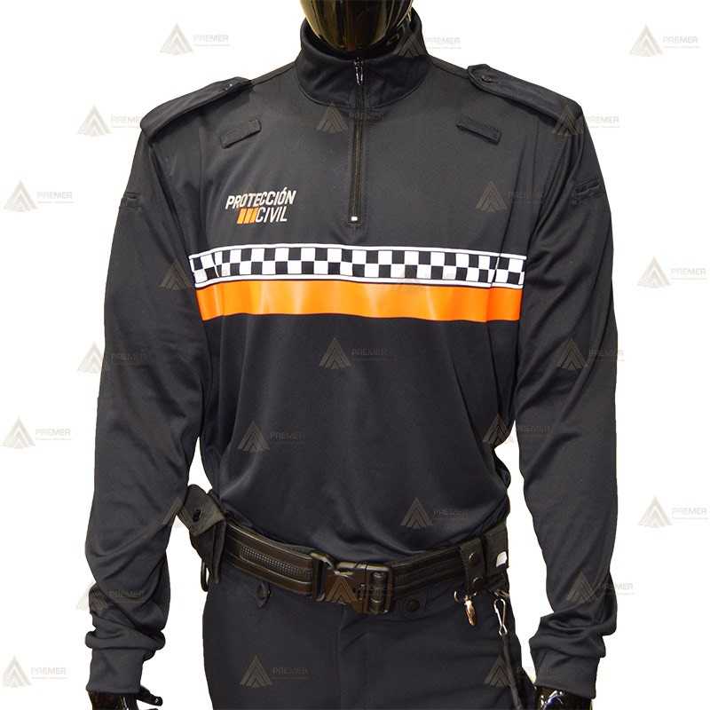 Jersey softshell con cinta damero reflectante para Protección Civil