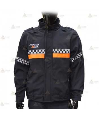 Cazadora softshell PTFE con damero para Protección Civil