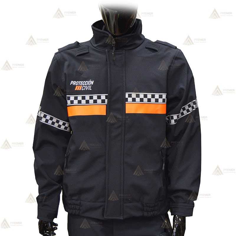 Cazadora softshell PTFE con damero para Protección Civil