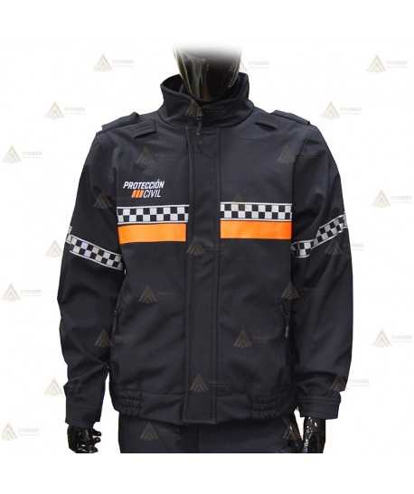 Cazadora softshell PTFE con damero para Protección Civil