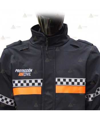 Cazadora softshell PTFE con damero para Protección Civil