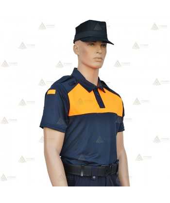 Polo bicolor de manga corta para Protección Civil