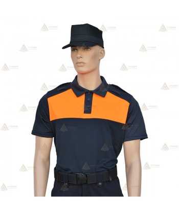 Polo bicolor de manga corta para Protección Civil