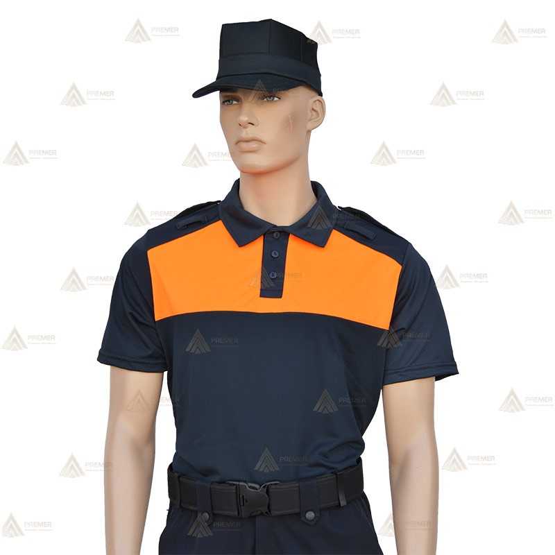Polo bicolor de manga corta para Protección Civil
