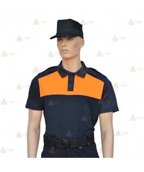 Polo bicolor de manga corta para Protección Civil