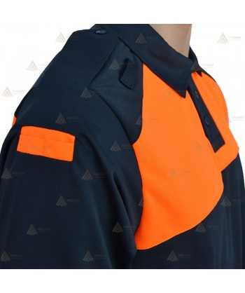 Polo bicolor de manga corta para Protección Civil