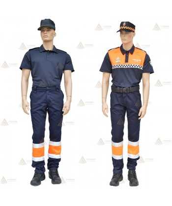 Pantalón bicolor con cinta reflectante  para Protección Civil