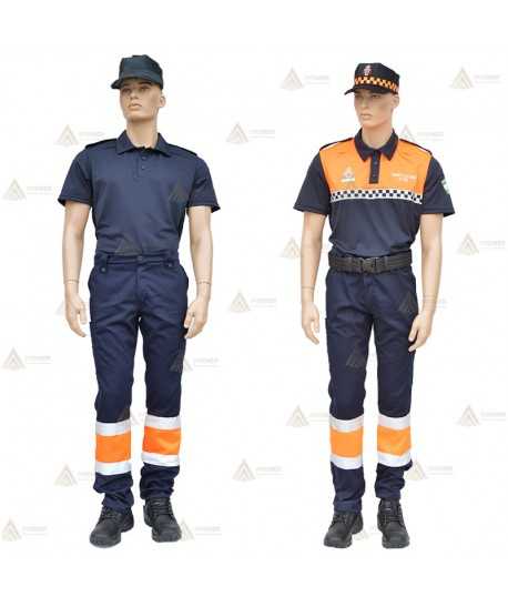 Pantalón bicolor con cinta reflectante  para Protección Civil