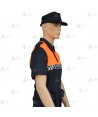 Polo bicolor de manga corta con damero para Protección Civil