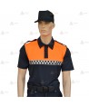 Polo bicolor de manga corta con damero para Protección Civil