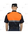 Polo bicolor de manga corta con damero para Protección Civil
