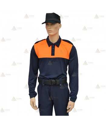 Polo bicolor de manga larga para Protección Civil