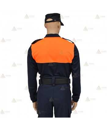 Polo bicolor de manga larga para Protección Civil
