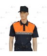 Polo de manga corta con damero reflectante para Protección Civil