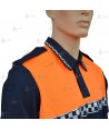 Polo de manga corta con damero reflectante para Protección Civil