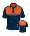 Polo de manga corta con damero reflectante para Protección Civil