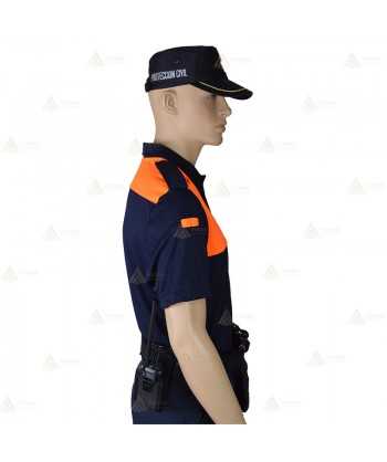 Polo bicolor de manga corta para Protección Civil