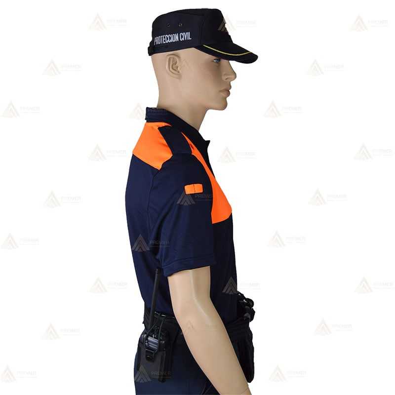 Polo bicolor de manga corta para Protección Civil