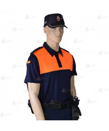 Polo bicolor de manga corta para Protección Civil