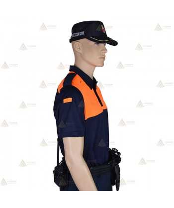Polo bicolor de manga corta para Protección Civil