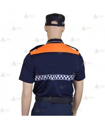 Polo de manga corta con damero reflectante para Protección Civil