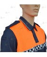 Polo de manga corta con damero reflectante para Protección Civil