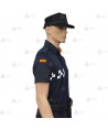 Polo monocolor de manga corta con cinta damero para Protección Civil