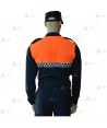 Polo bicolor de manga larga con damero para Protección Civil