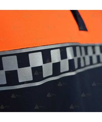 Polo bicolor de manga larga con damero para Protección Civil