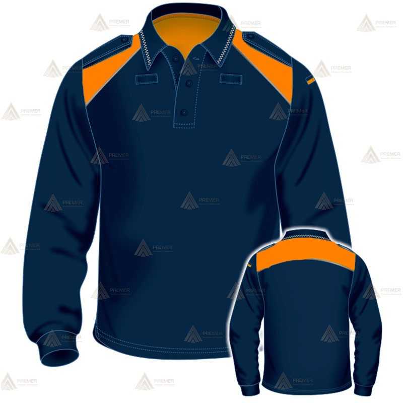 Polo bicolor de manga larga para Protección Civil