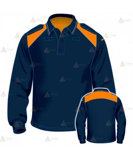 Polo bicolor de manga larga para Protección Civil