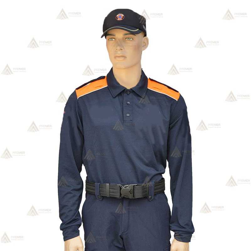 Polo térmico bicolor de manga larga para Protección Civil