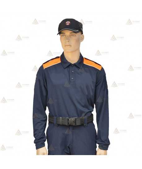 Polo térmico bicolor de manga larga para Protección Civil